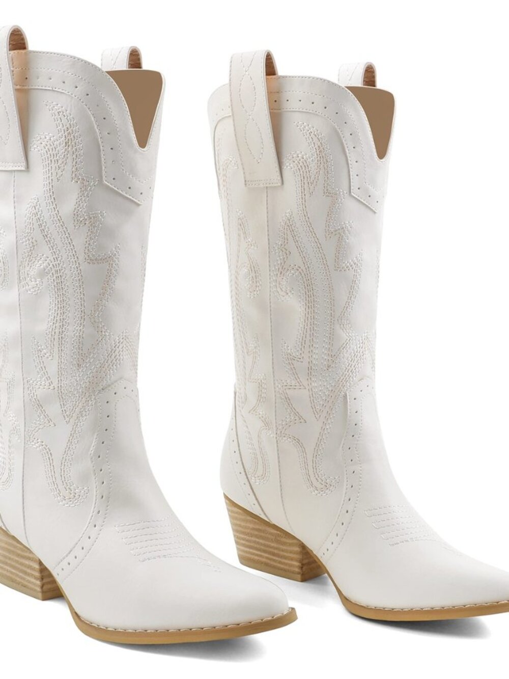Mid Calf Cowboy Boots for Women Closed Toe Western Cowgirl Boots